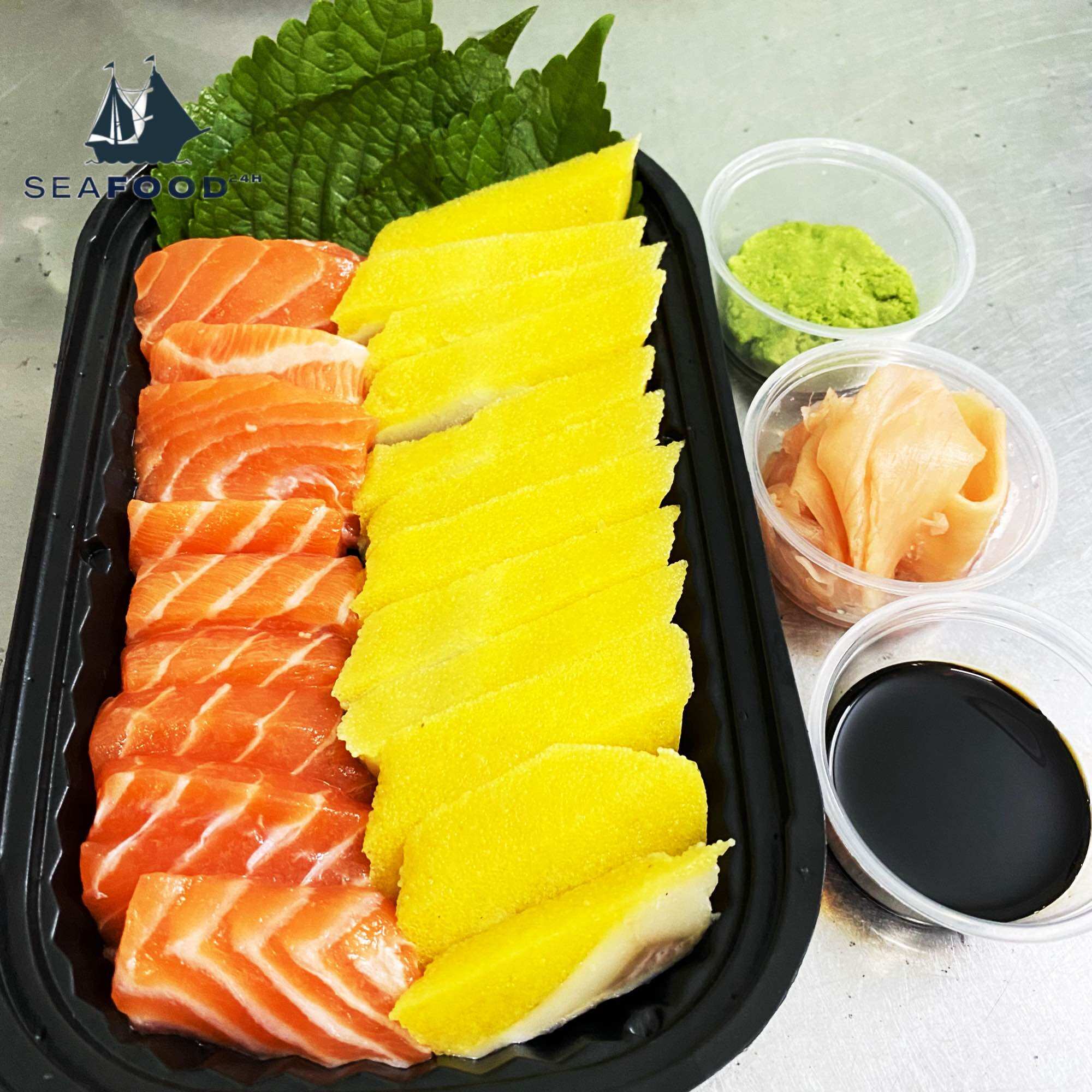 SÉT SASHIMI CÁ HỒI NAUY + CÁ TRÍCH ÉP TRỨNG