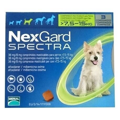 Viên nhai Nexgard spectra ve, ghẻ, bọ chét cho chó từ 7.6-15kg
