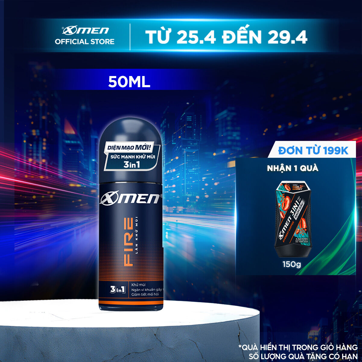 Lăn khử mùi X-men hương nước hoa Fire 50ml