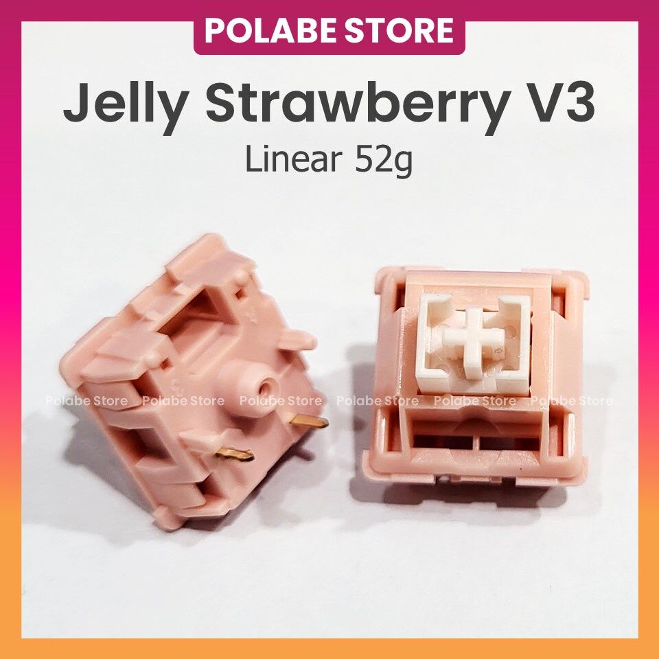 [Lẻ/Combo] Jelly Strawberry V3 Switch Công Tắc Bàn Phím Cơ Jelly Dâu v3 Linear Switch - Polabe Store