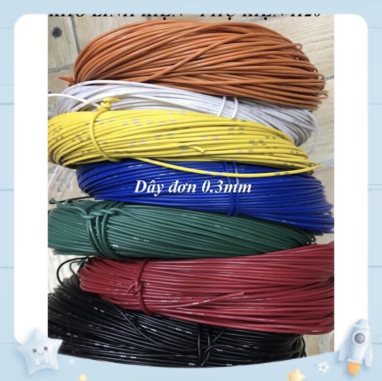 Dây Điện Đơn Mềm - Lõi Đồng 0.3Mm - 5M