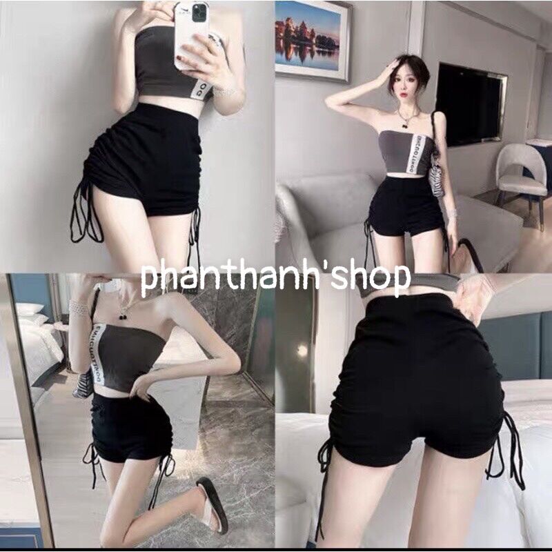 quần đùi rút dây 2 bên eo nữ