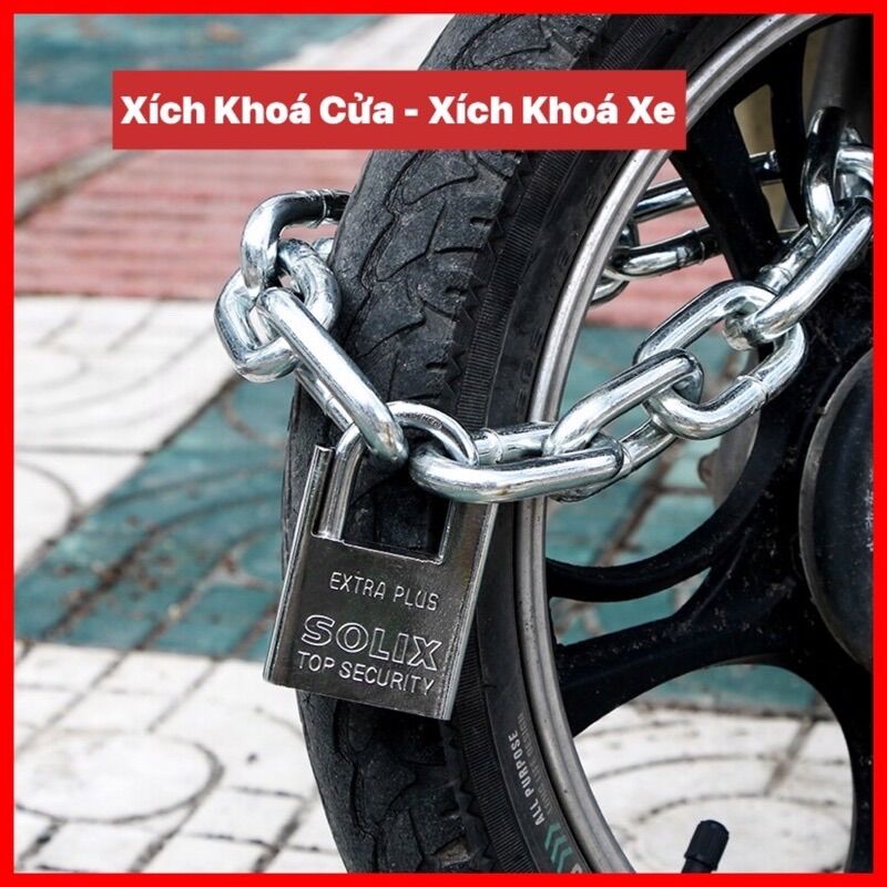 Dây xích inox 304 khoá xe - khoá cửa