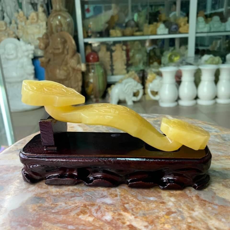 Gậy như ý đá ngọc hoàng long - ngang 20cm