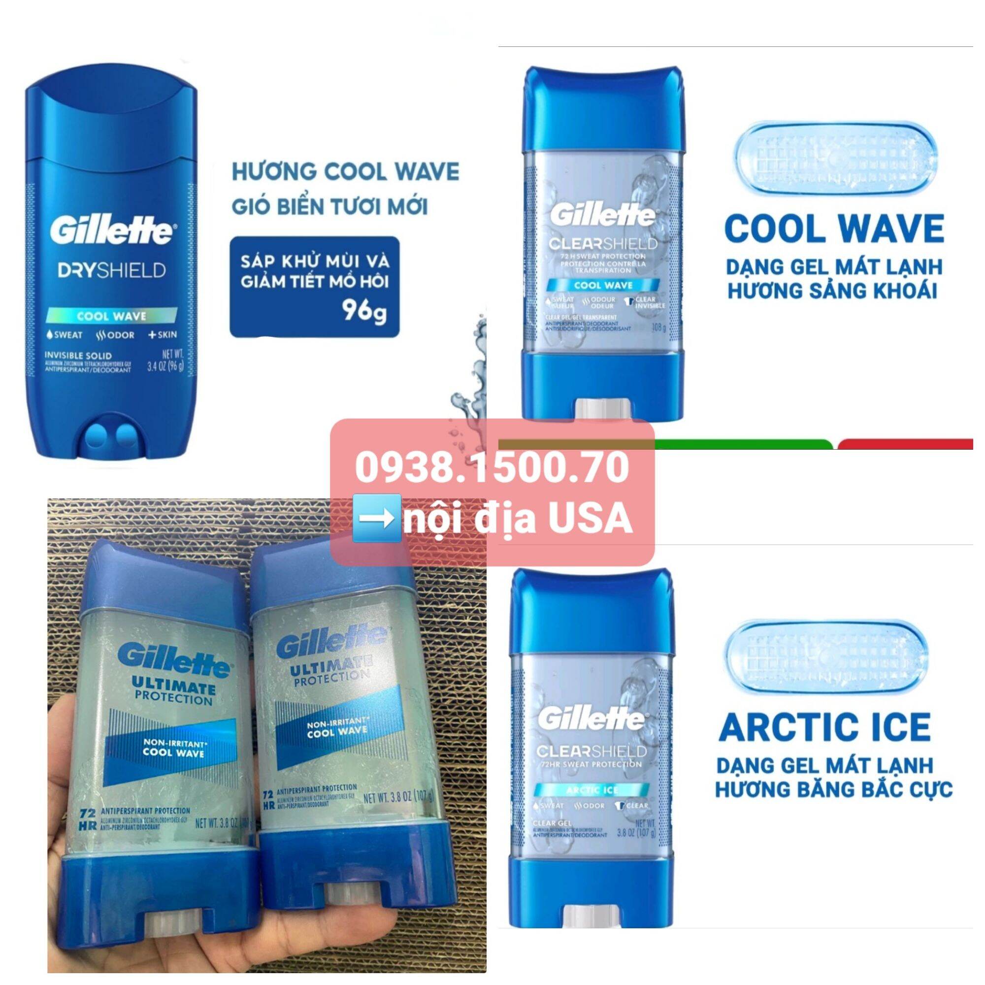 GEL LĂN KHỬ MÙI 72H Gillette Clear Gel  CHO NAM 107g