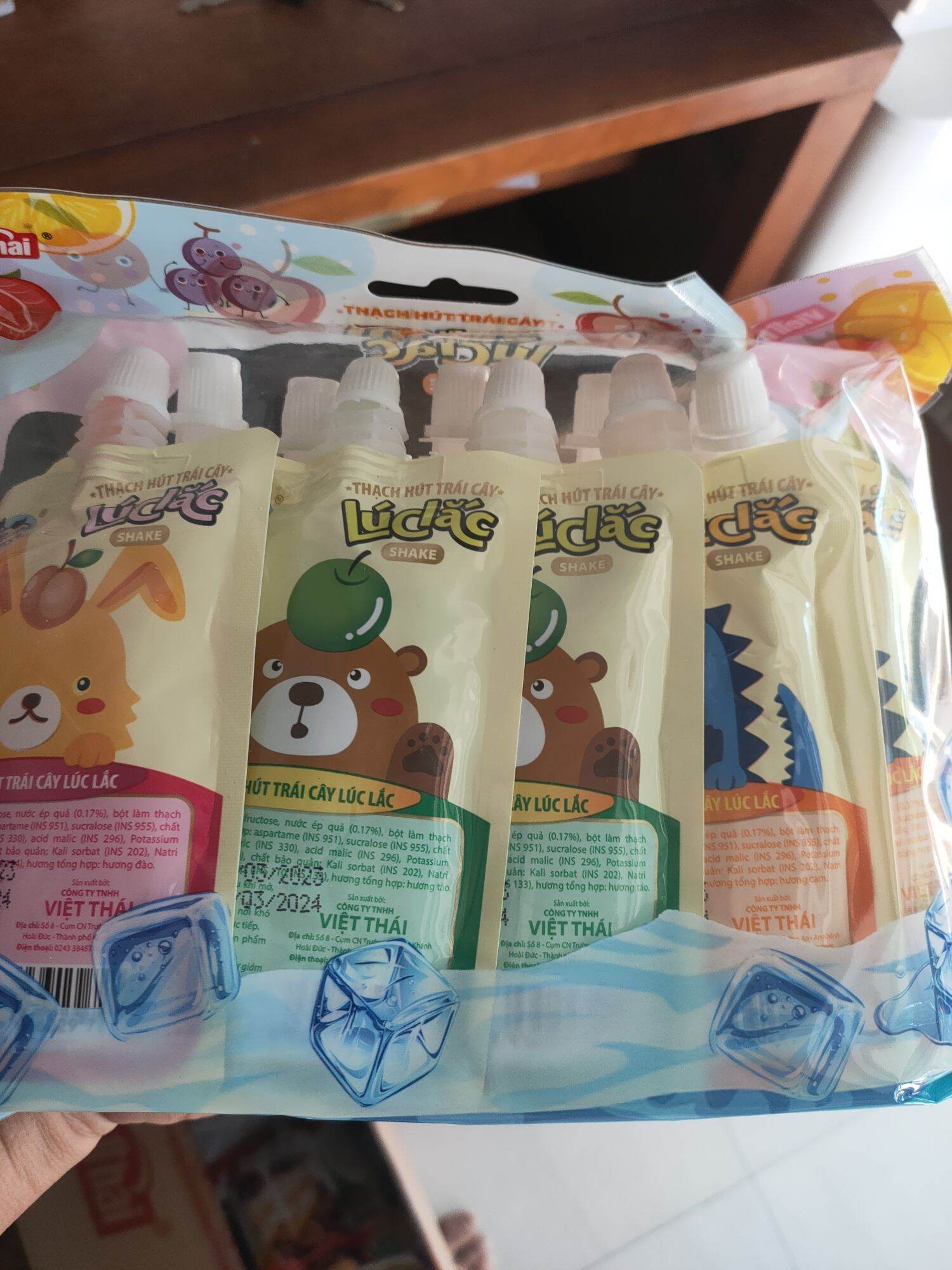 Thạch Lúc Lắc trái cây Việt Thái túi 900gr