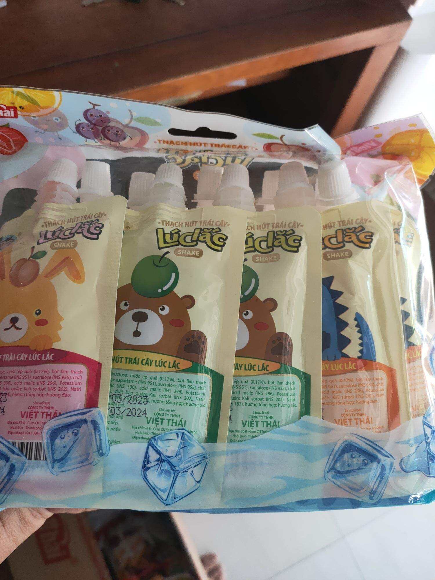 Thạch Lúc Lắc trái cây Việt Thái túi 900gr