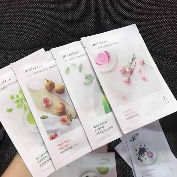 Combo 10 mặt nạ Innisfree Hàn Quốc Mix đủ vị dưỡng da set 20ml