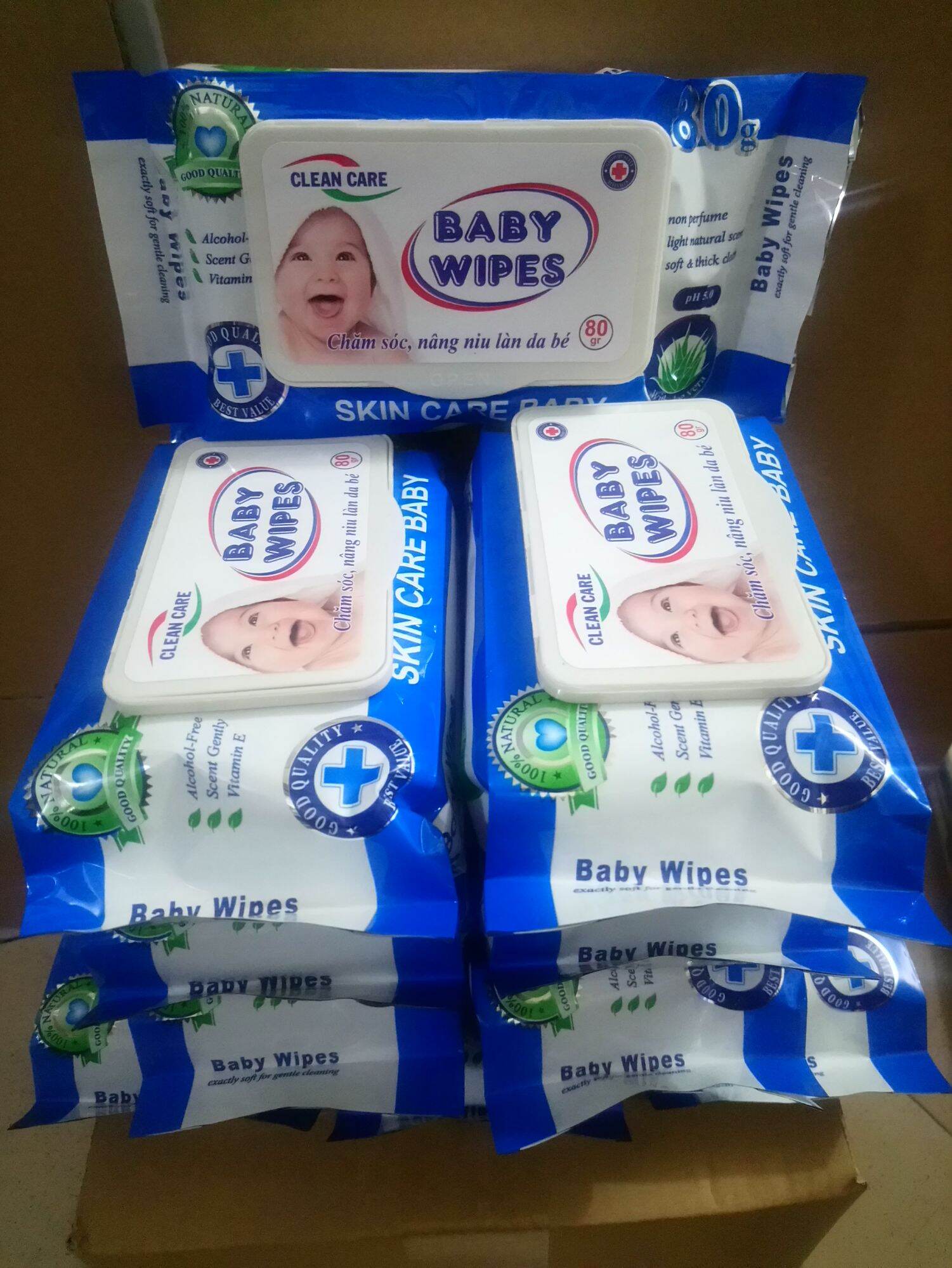 Combo 10 khăn ướt baby cao cap 80g không mùi