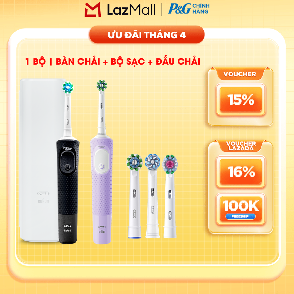Bộ bàn chải điện Oral-B Vitality Pro Black