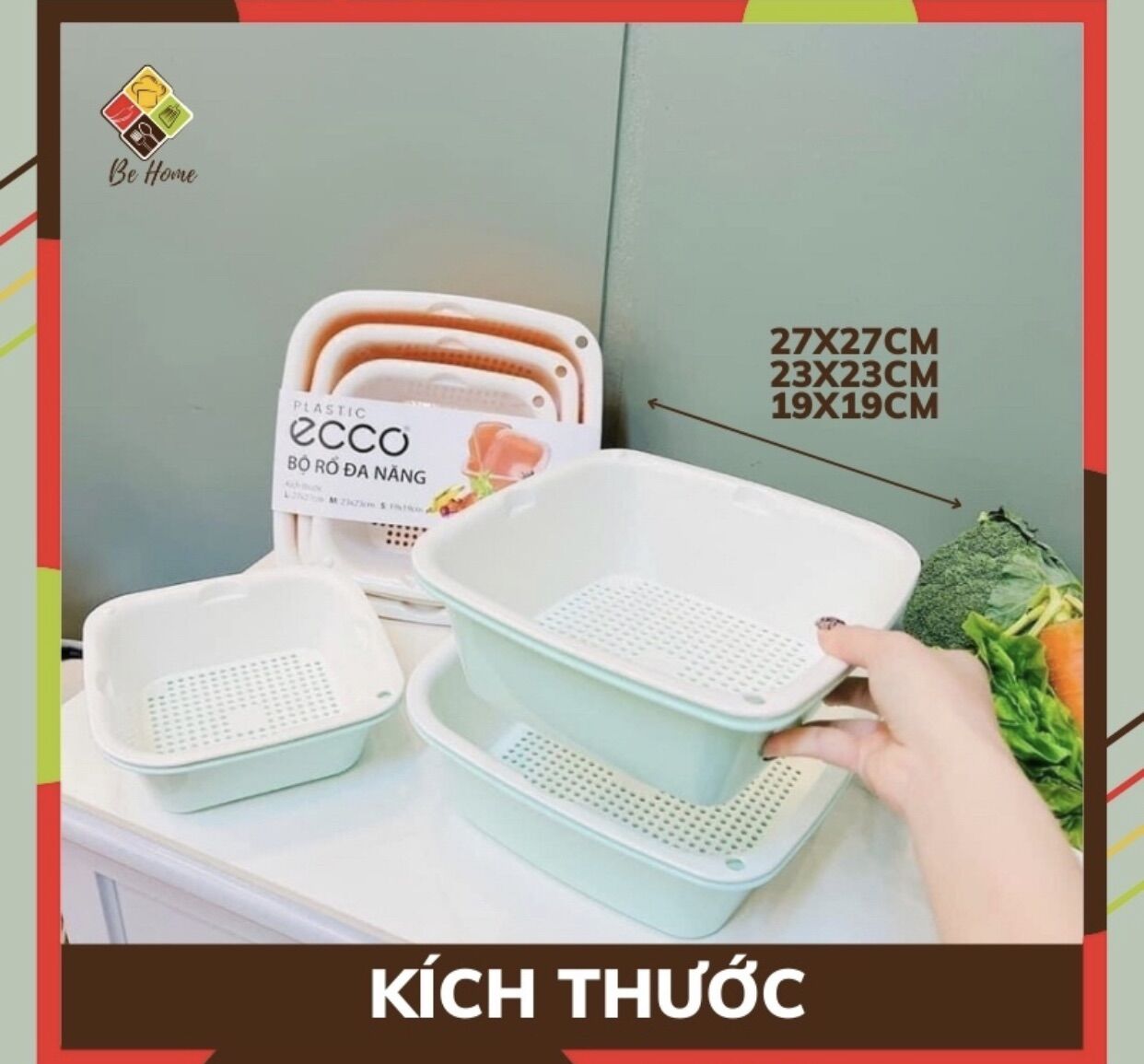 (💥HÀNG CAO CẤP💥) Bộ rổ 6 món kèm chậu nhựa cao cấp đựng đồ ECCO