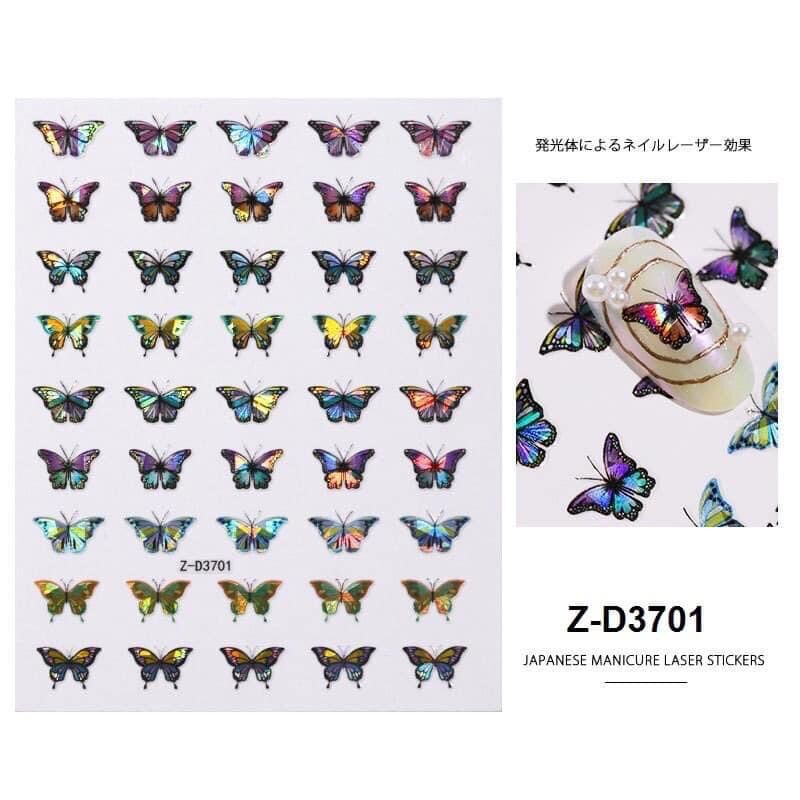 Sticker trang trí móng bướm dạ quang