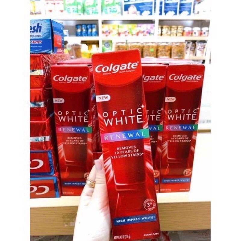 Kem đánh răng colgate optic white 116g/ túp Nhập Mỹ