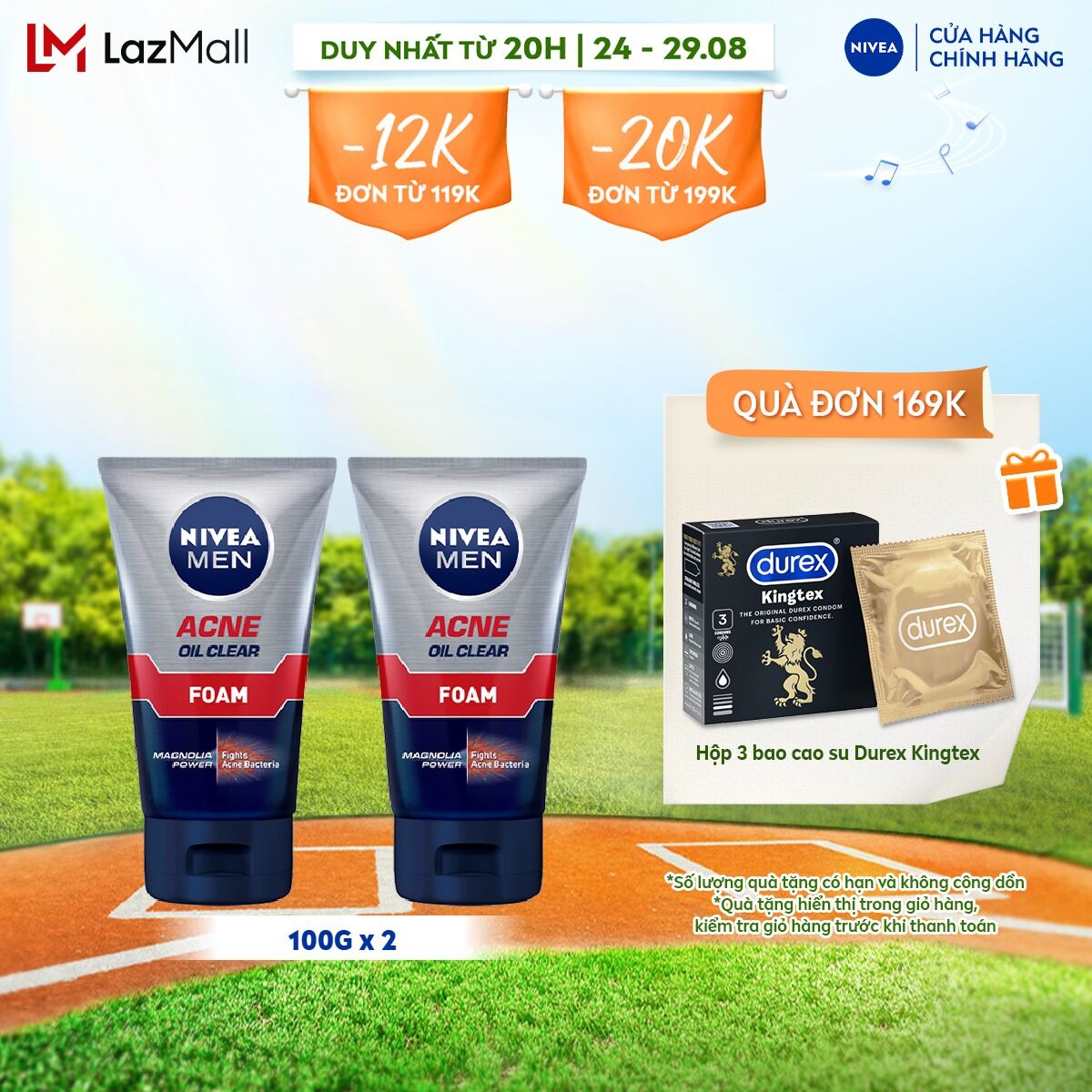 Bộ 2 sữa rửa mặt nivea men acne oil clear bọt mịn giúp giảm mụn sạch nhờn - 82378x2