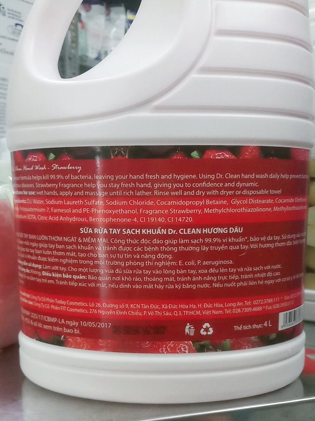 Nước rửa tay Dr. Clean Can  4l