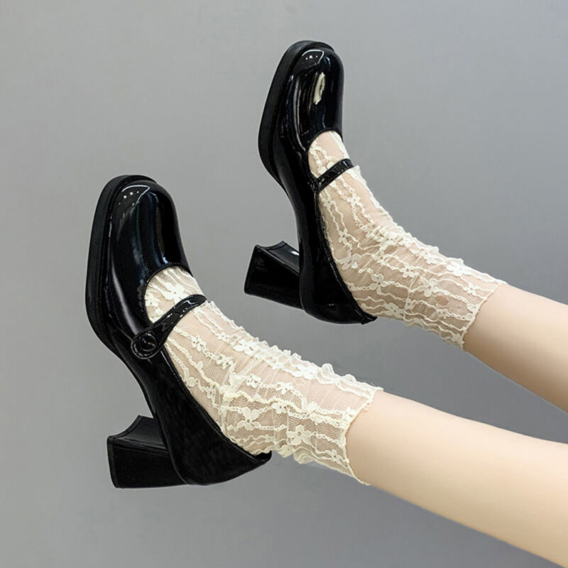 Giày Cao Gót Mary Janes Cổ Điển Cho Nữ Mùa Xuân Hè Đế Cao Gót Mỏng Đế Cao Gót Đơn Giày Da Nhỏ