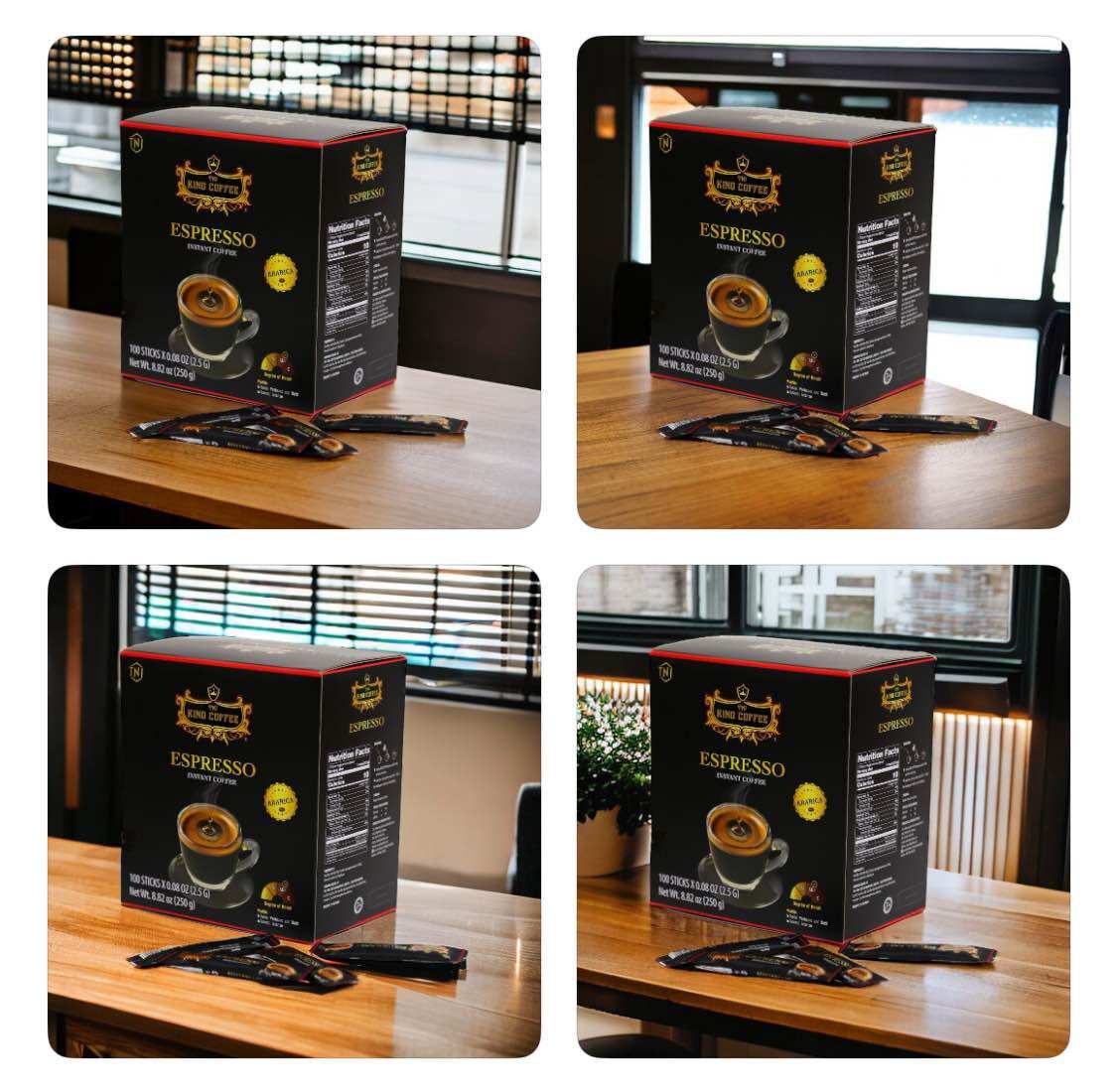 Cà Phê Đen Hòa Tan KING COFFEE ESPRESSO (Hộp 100 gói x 2.5g)
