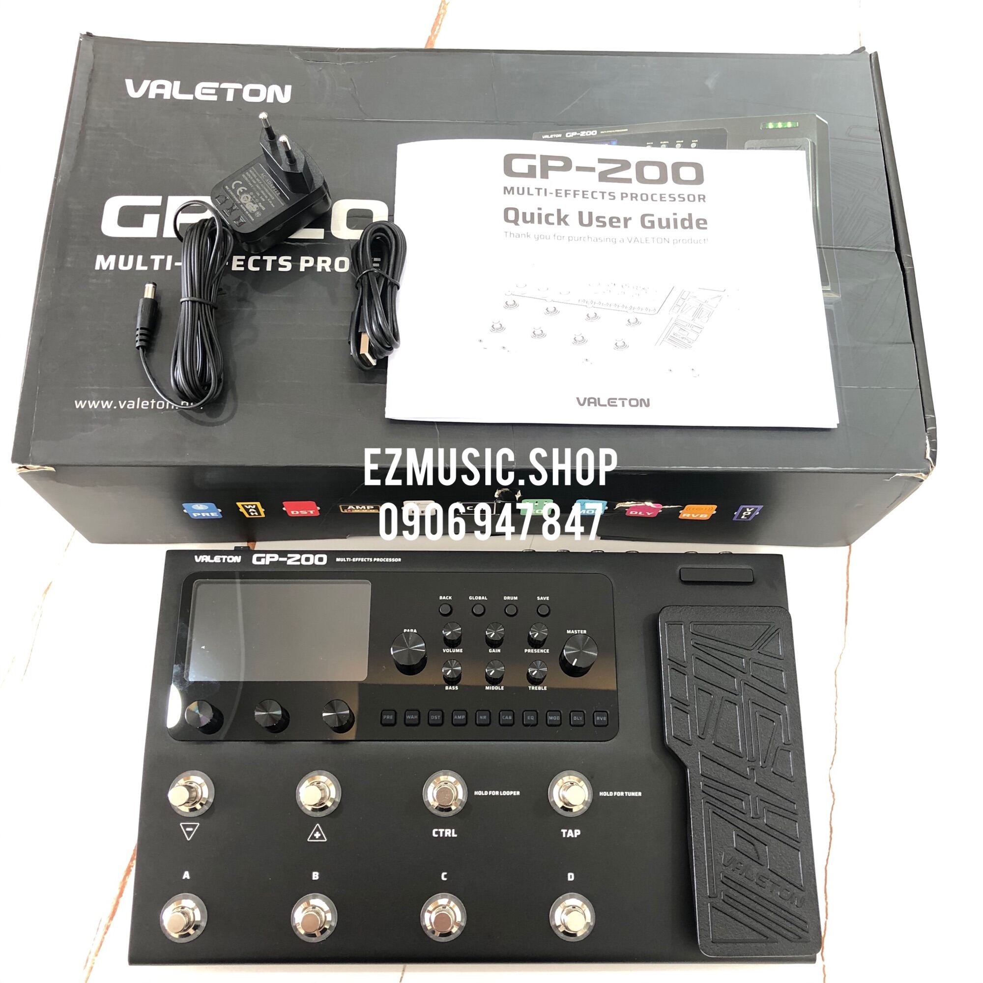 Phơ bàn Chuyên nghiệp Valeton GP-200 cho Guitar điện/Bass/Acoustic