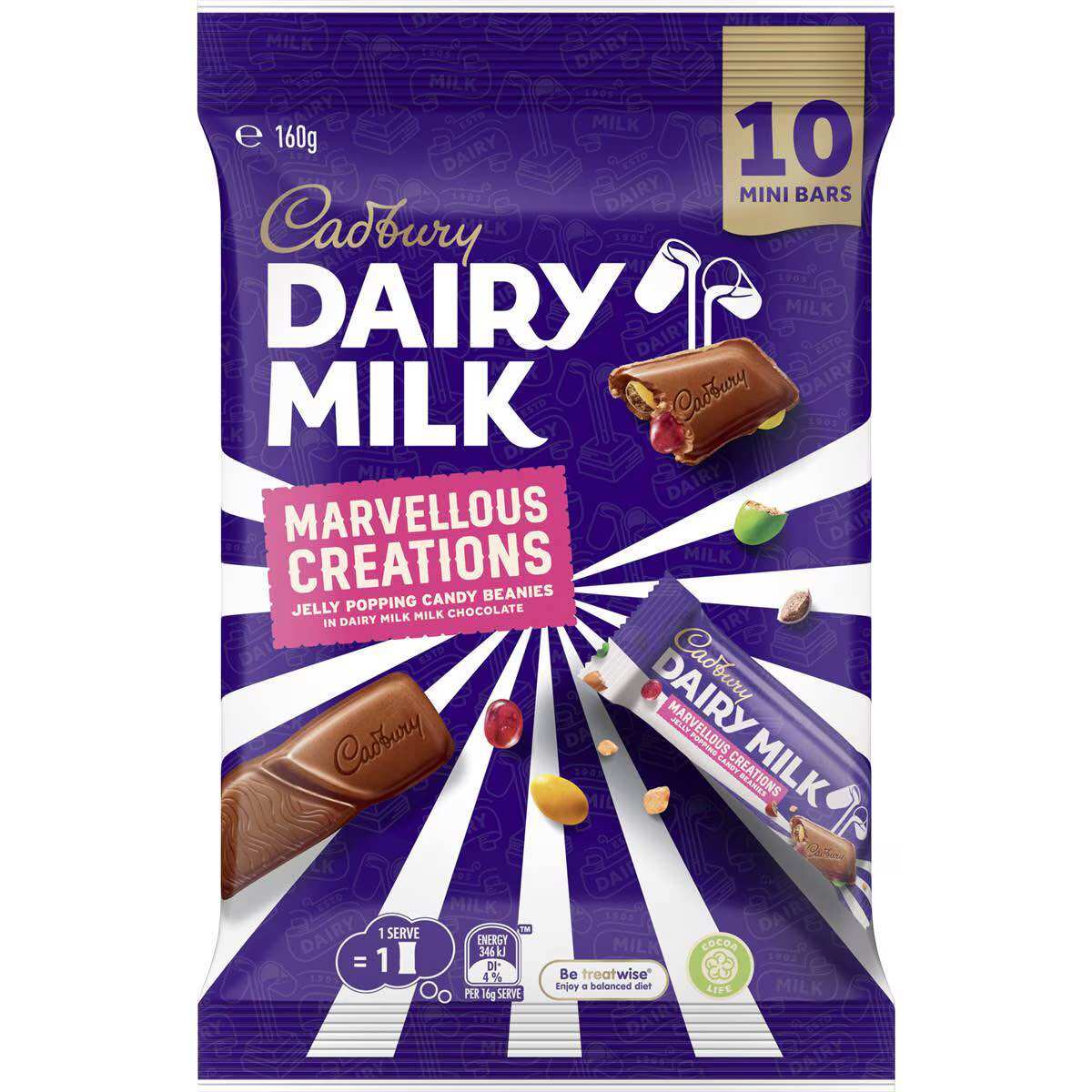 (Chỉ giao TPHCM) Socola Cadbury Dairy Milk Marvellous Creation Chocolate Share Pack 10 Pieces 160g - bill hàng ✈️ từ Úc về