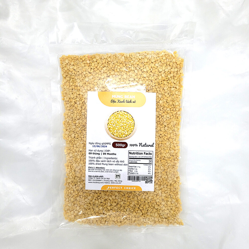 Đậu xanh tách vỏ túi 500gr