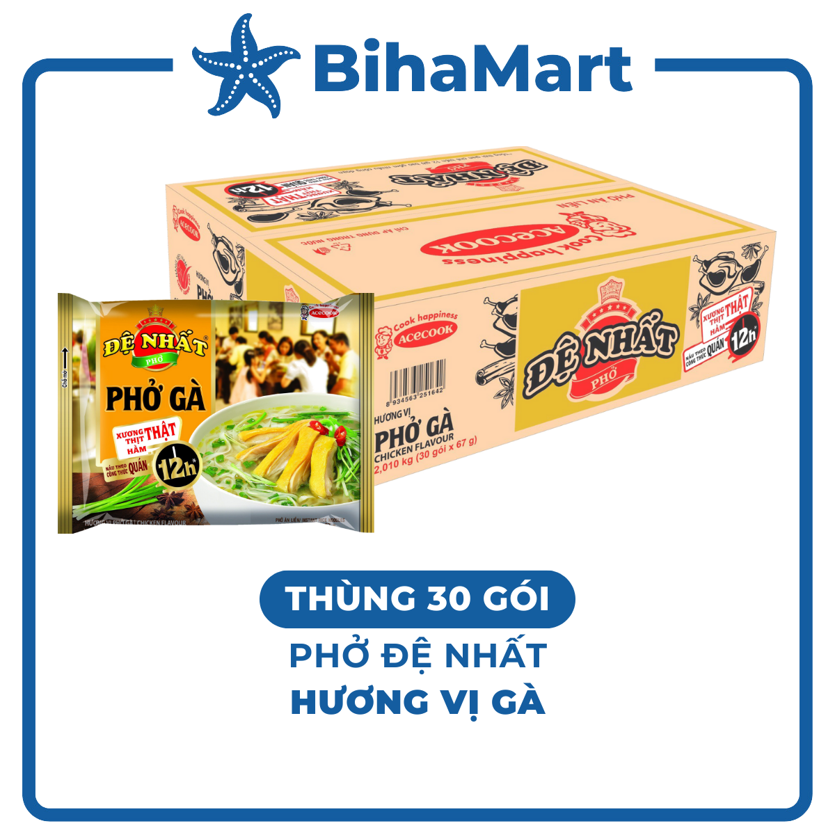 [THÙNG 30 GÓI] - ACECOOK - Đệ Nhất phở hương vị Phở Gà, phở gà Đệ Nhất Acecook, phở gà Acecook Đệ Nh