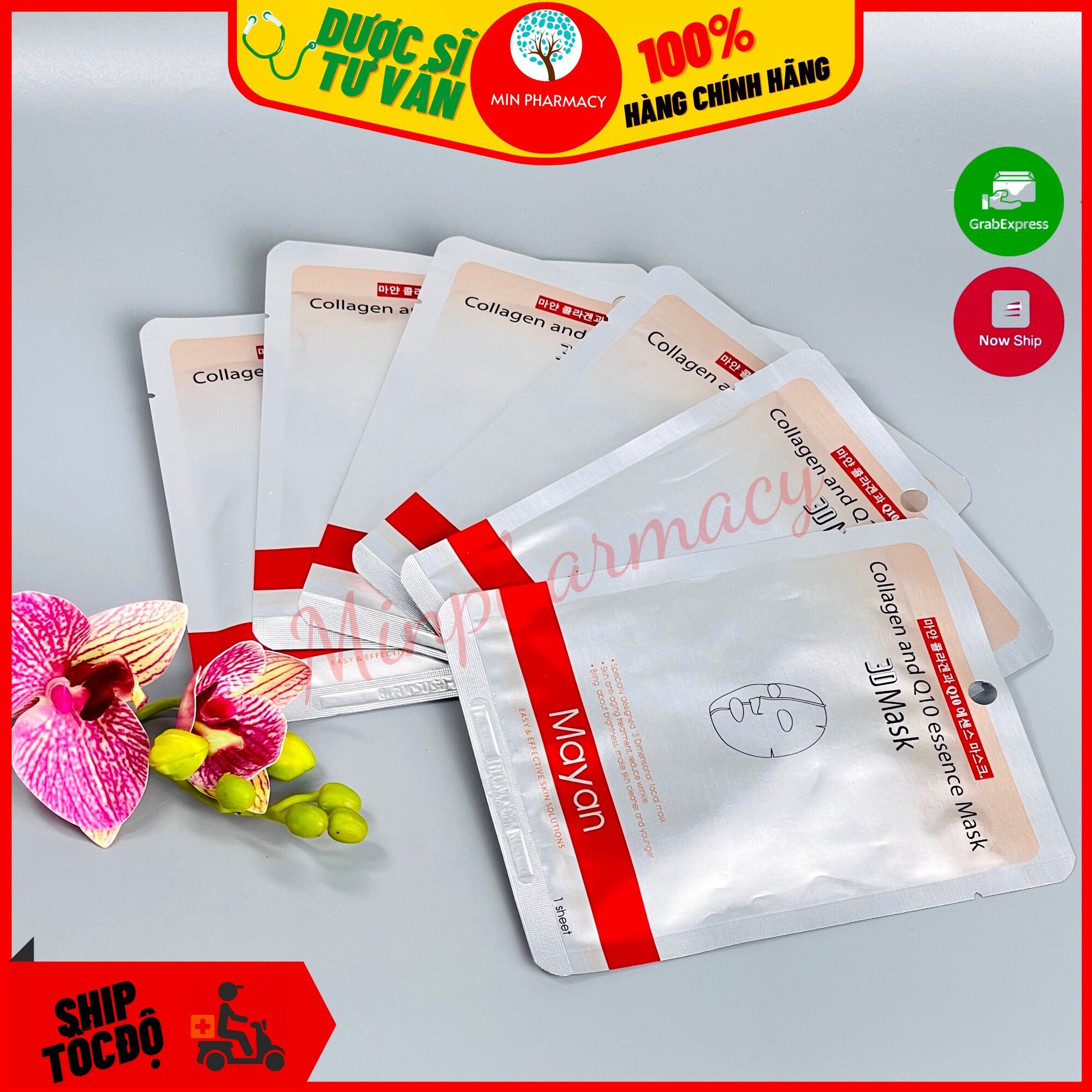 Mặt Nạ 3D MAYAN Hàn Quốc tinh chất Colagen & Q10 Essence Mask ngăn ngừa lão hoá - Minpharmacy
