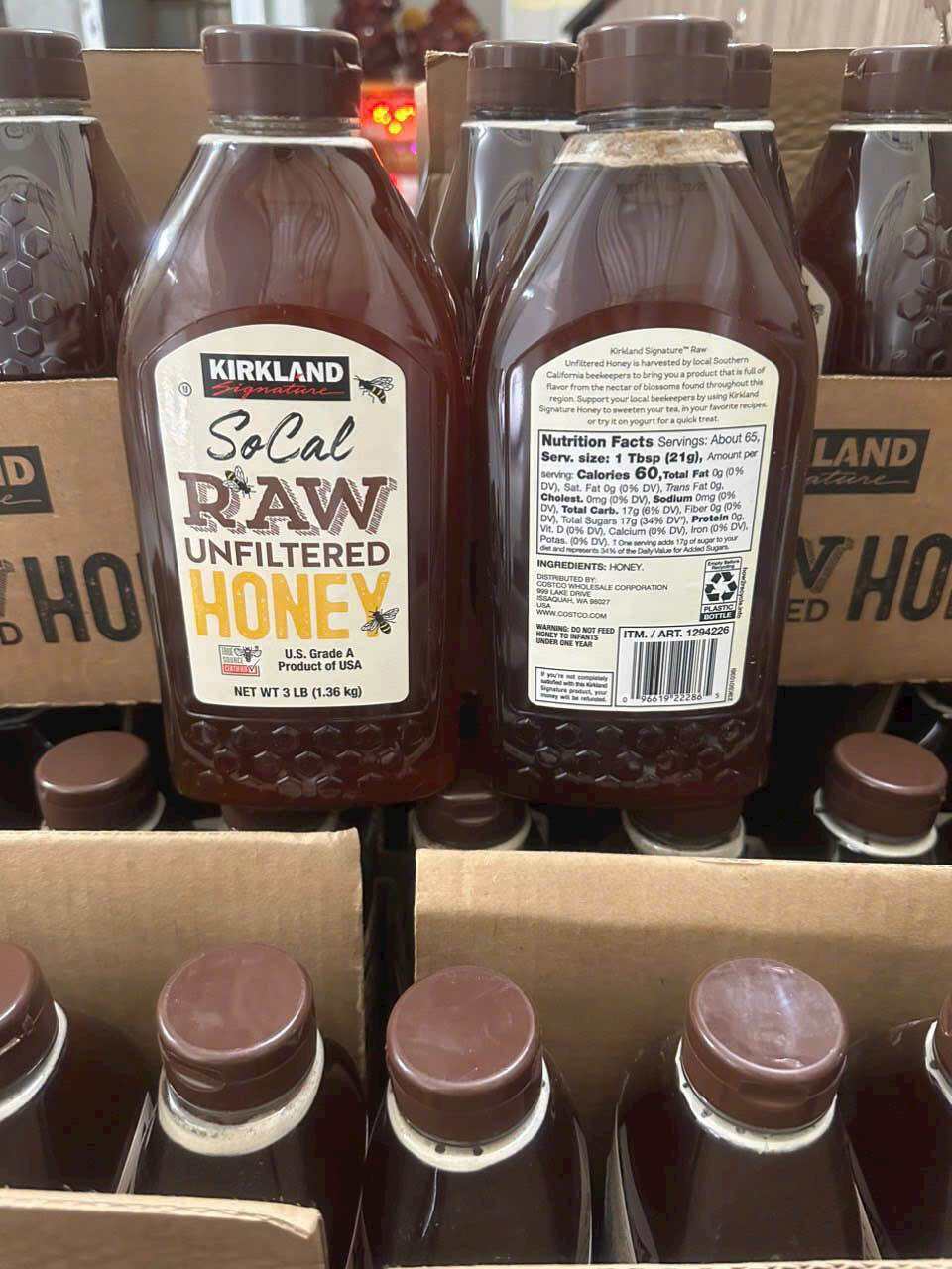 Mật Ong Nguyên Chất Kirkland Signature Socal Raw Unfiltered Honey 1