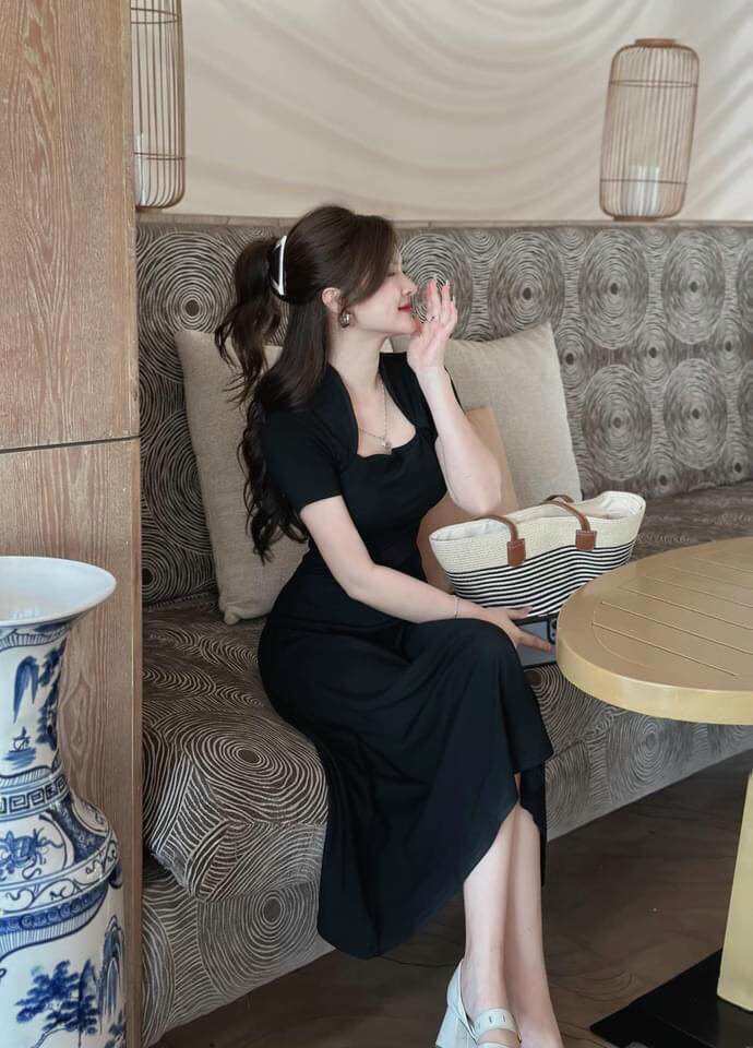 (55-90kg) Đầm thun maxi Bigsize đi chơi thanh lịch (1086)