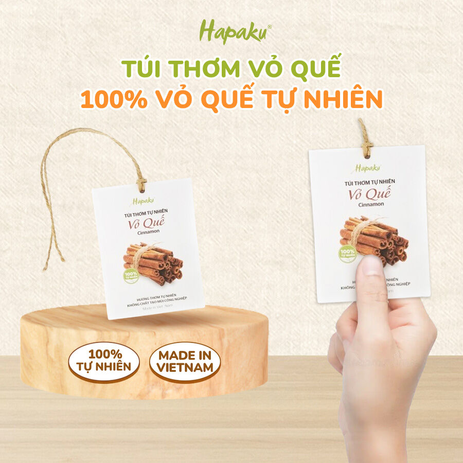 Túi thơm treo tủ quần áo hương quế hapaku