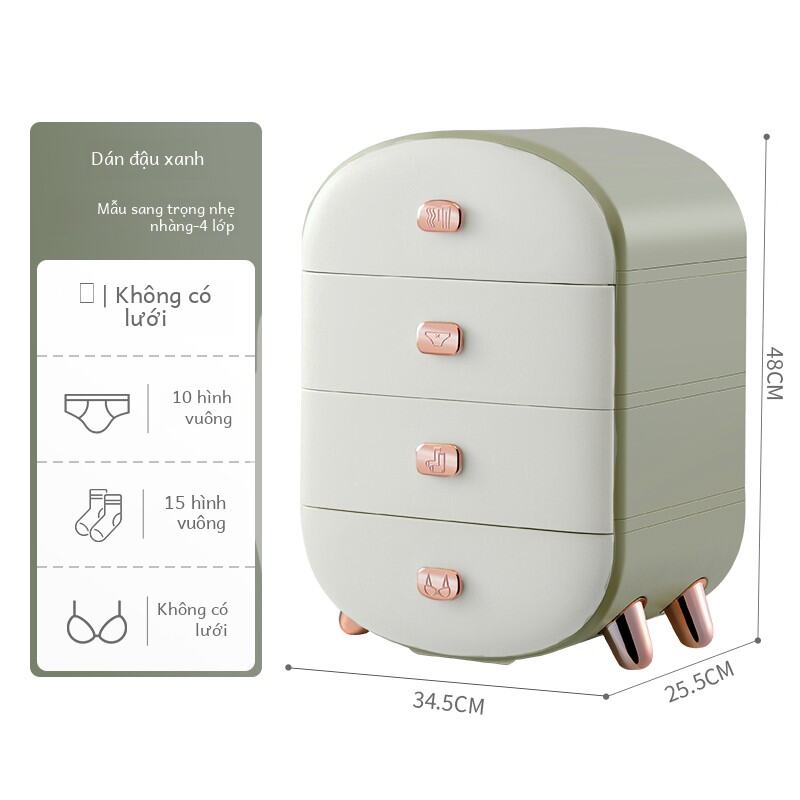 Ngôi Sao Cao Cấp Quần Lót Tất Loại Ngăn Kéo Tủ Quần Áo Hộp Sắp Xếp Sử Dụng Tại Nhà Chia Lưu Trữ Magic Ba Trong Một Thùng Nhựa