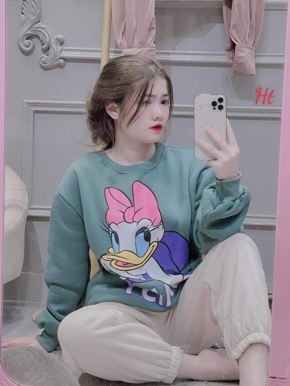 Sét bộ nỉ vịt daisy sẵn hàng 3 màu TL93