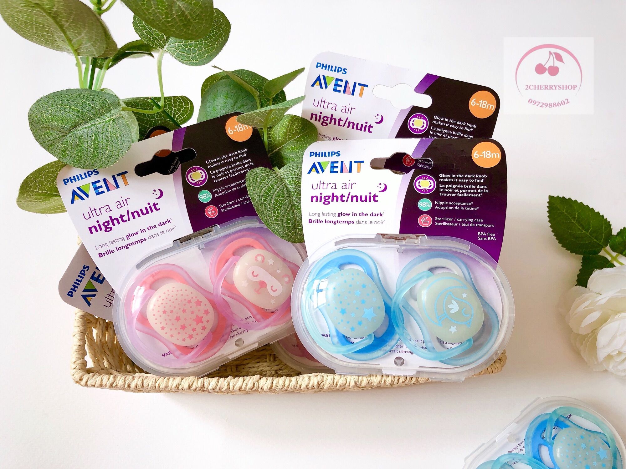 Ty ngậm phát sáng philips avent ultra air 6-18m