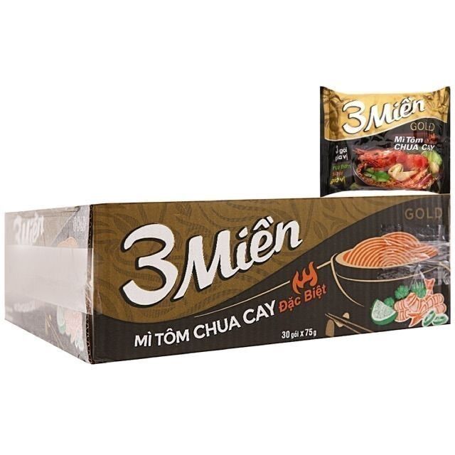 Mì 3 miền bò hầm rau thơm thùng 30 gói