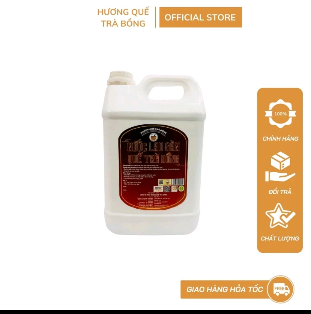 Nước lau sàn quế lỏng can 5lit-hương quế trà bồng