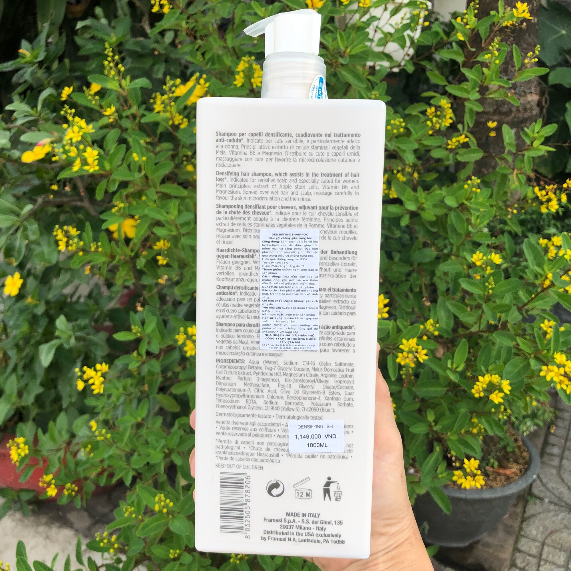 [HCM]Dầu gội Framesi Morphosis chăm sóc tóc rụng và kích thích mọc tóc Densifying 1000ML