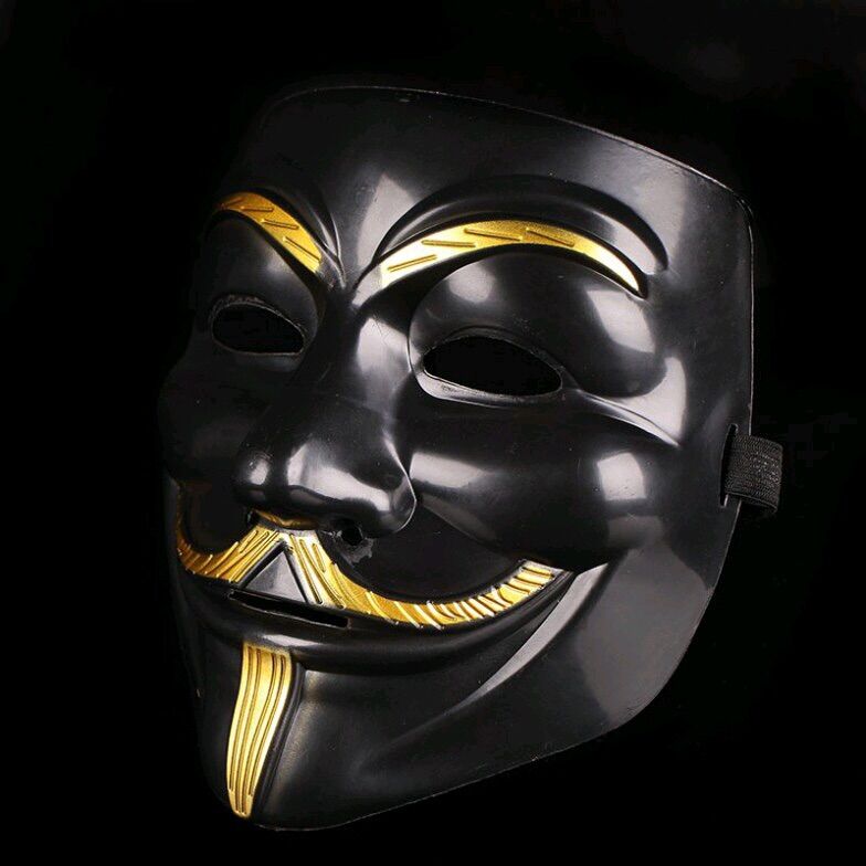 Mặt Nạ Hacker Anonymous đen bóng | Mặt Nạ Halloween Cực Ngầu