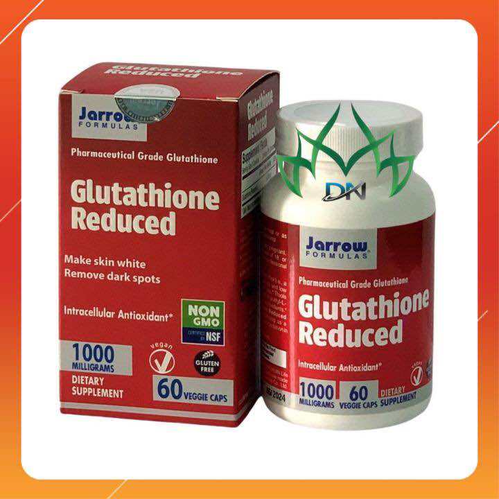 Glutathione Reduced 1000mg- viên uống trắng da -60 viên sản xuất tại Mỹ HSD 2024