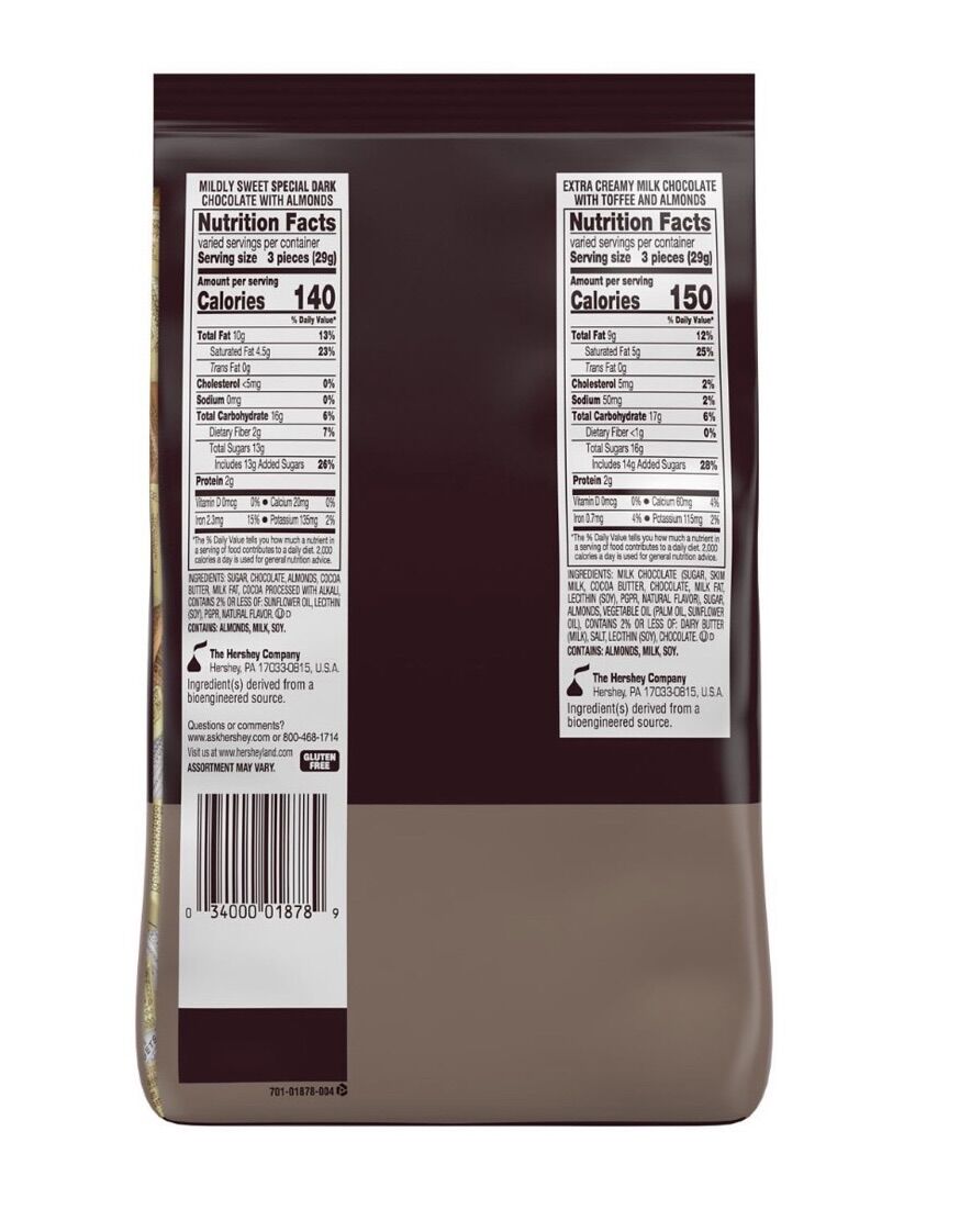 Kẹo Socola Mỹ Hershey nuggest túi 893g