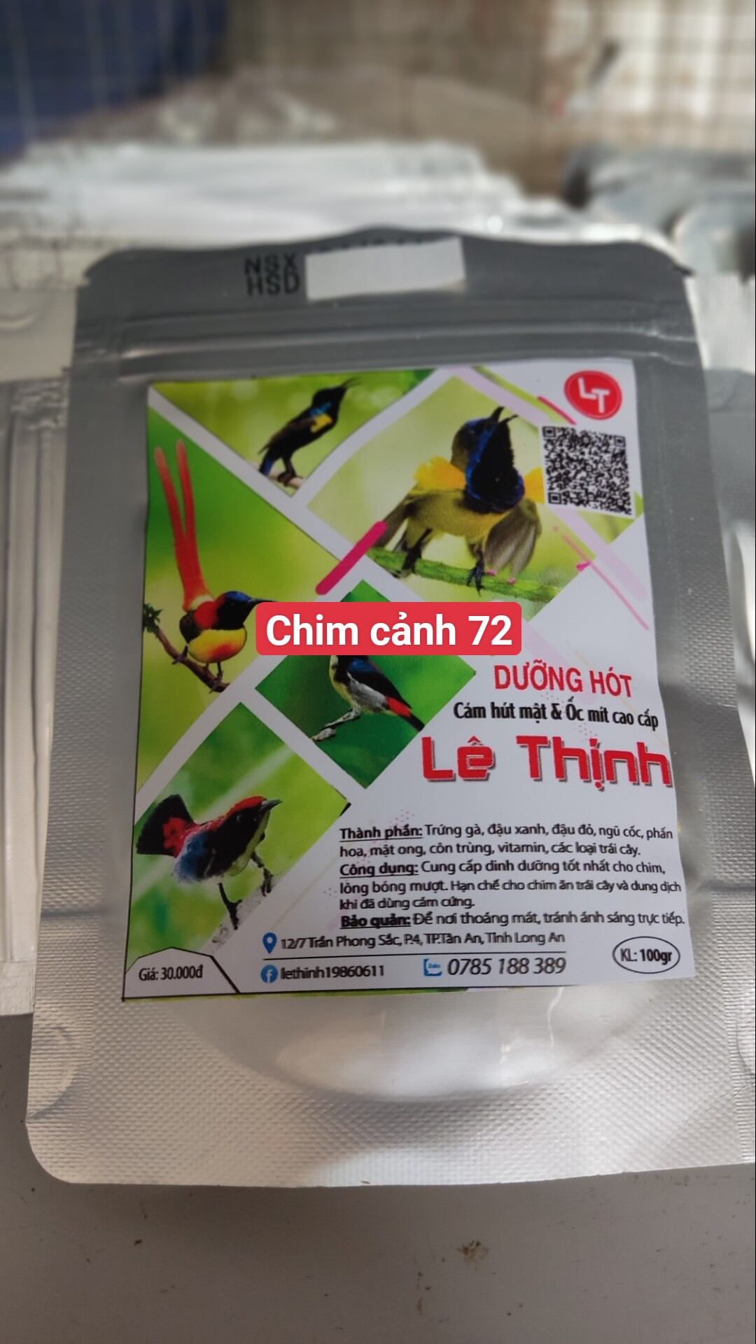Cám hút mật, ốc mít Lê Thịnh Cám chim cảnh, Thức ăn cho chim cảnh, Thực phẩm cho chim.