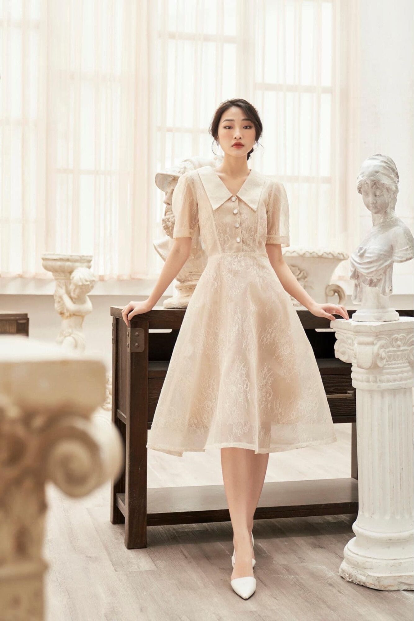 Váy ren tiểu thư, Đầm ren tiểu thư Mozz