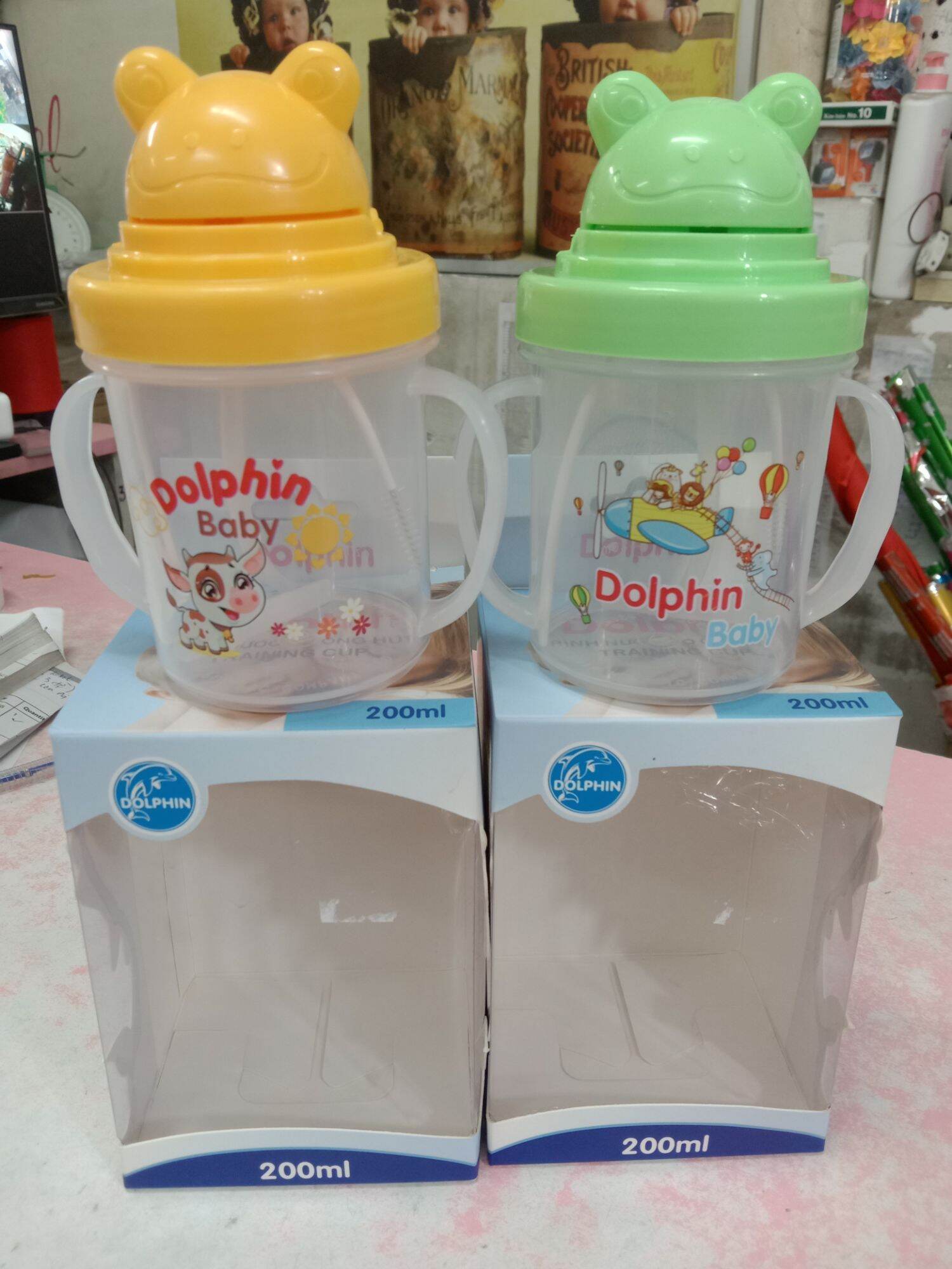 Bình uốn nước có ống hút Dolphin 200ml
