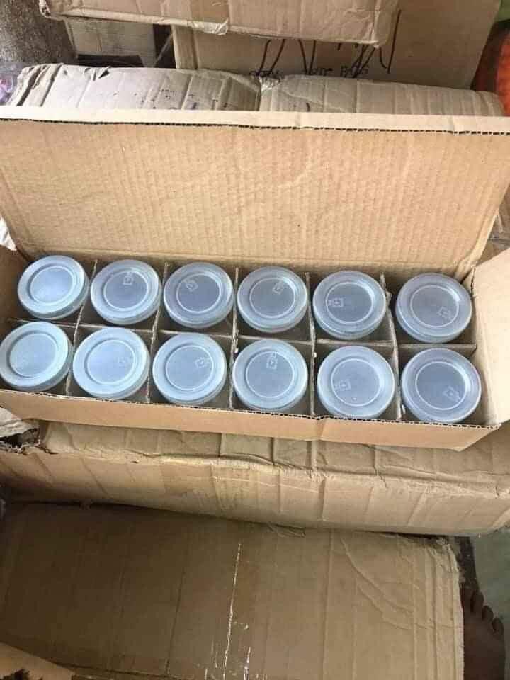Hộp 12 hũ đựng sữa chua thủy tinh