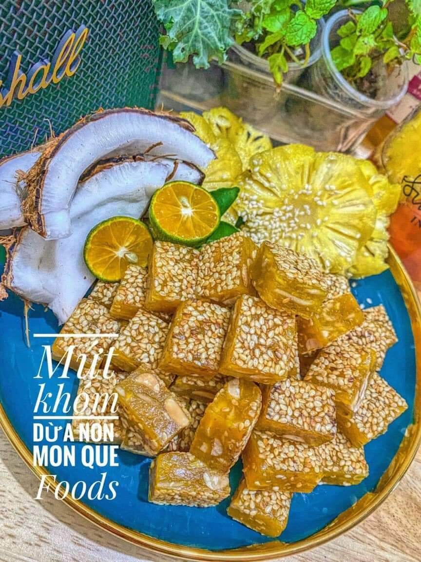 Kẹo khóm mè  dừa non sợi 1kg