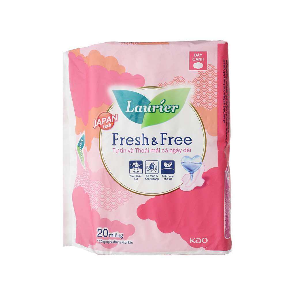 Băng Vệ Sinh Laurier Fresh & Free Dày Cánh - 20 Miếng