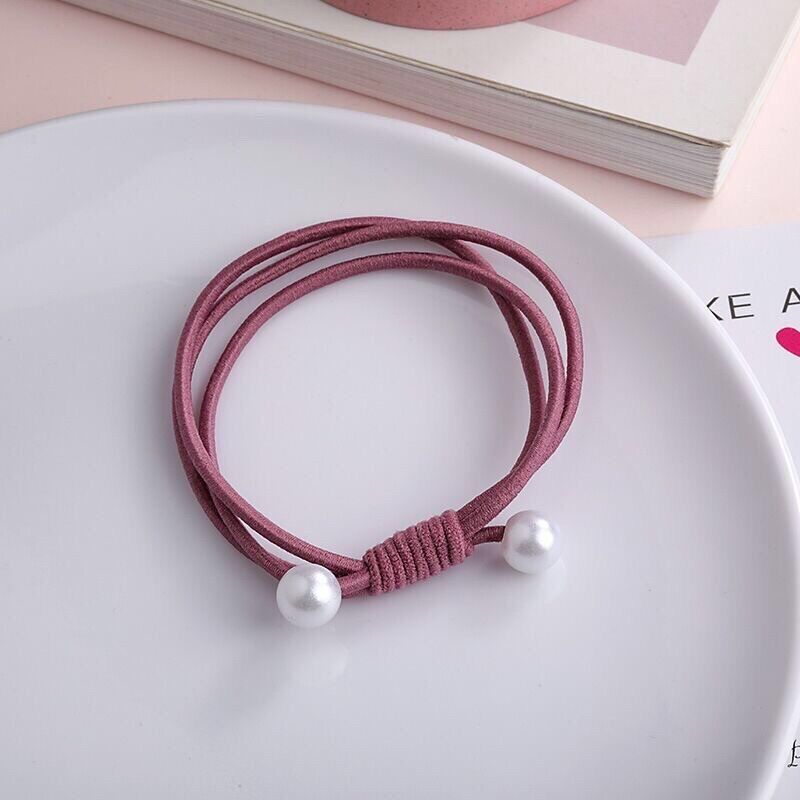 Dây thun cột tóc đính ngọc trai dễ thương