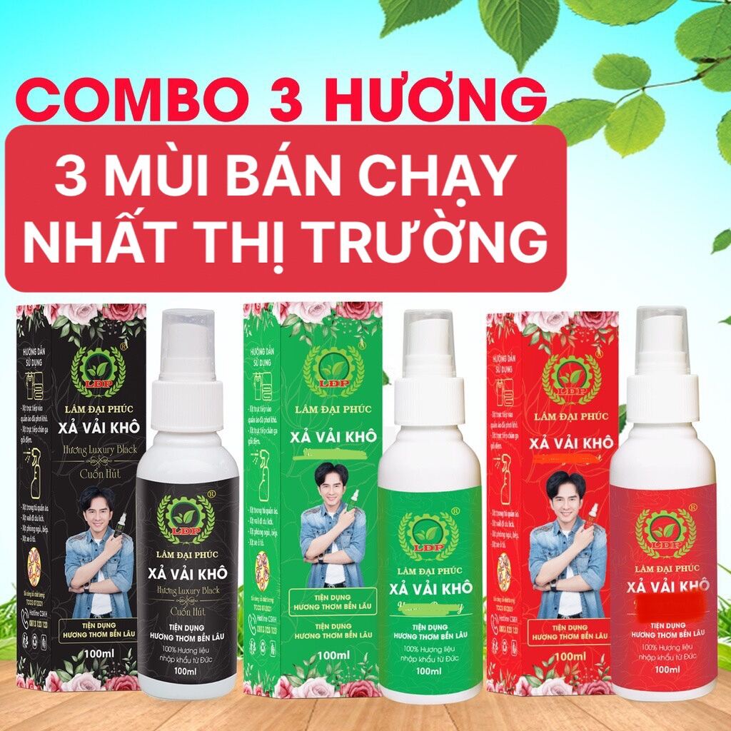 3 Chai Nước Xả Vải khô ( 3 Màu ) - Lâm Đại Phúc