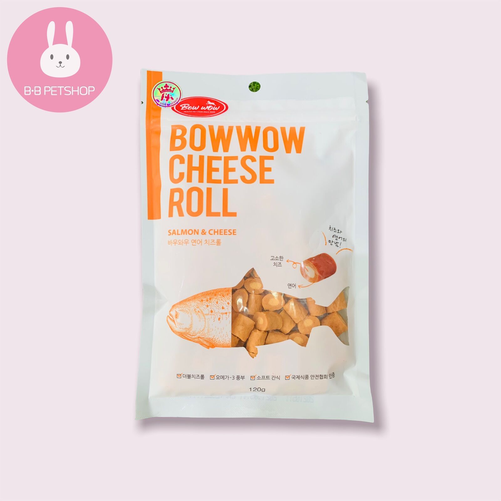Snack cho chó phô mai viên cá hồi 120g