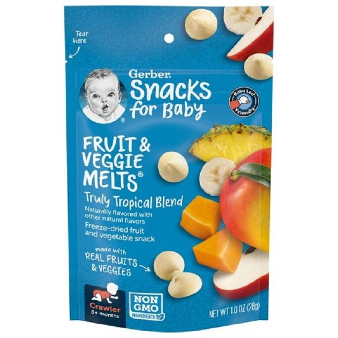 (Hàng air 6 vị) Sữa chua khô Gerber YOGURT MELTS nhập Mỹ 28g
