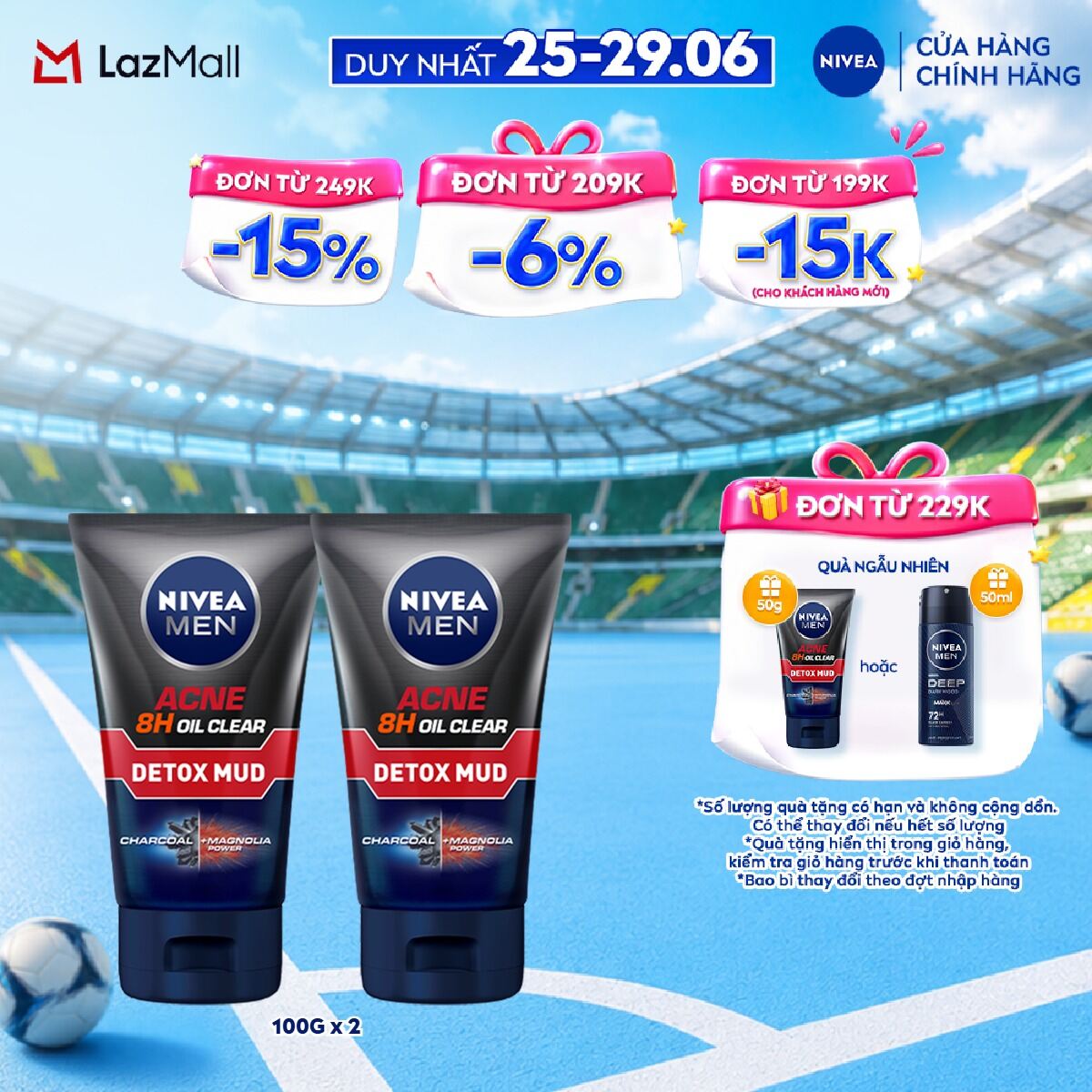 Bộ 2 Sữa Rửa Mặt Bùn Khoáng NIVEA MEN Kiểm Soát Nhờn  Ngừa Mụn (100g) - 83940