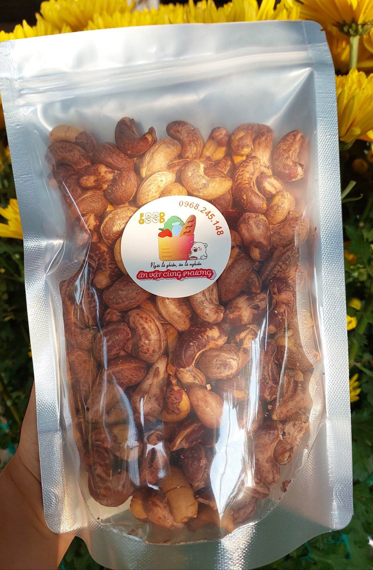 Hạt điều vỏ lụa rang muối (loại 1) túi zip 500gr